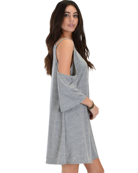 Sassy Sun Kissed Strappy Grey Shift Dress