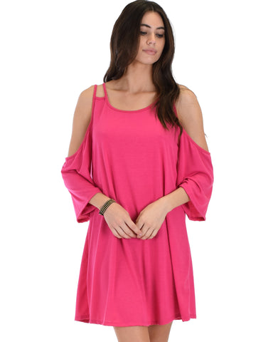 Sassy Sun Kissed Strappy Fuschia Shift Dress