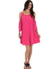 Sassy Sun Kissed Strappy Fuschia Shift Dress - Lyss Loo