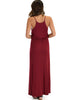 Cherish The Day Burgundy Maxi Dress With Cinched Waist - Back Image