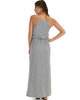 Cherish The Day Grey Maxi Dress With Cinched Waist - Back Image