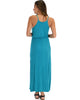 Cherish The Day Teal Maxi Dress With Cinched Waist - Back Image