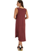 Mood And Melody Side Slit Marsala T-Shirt Dress - Back Image