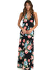 Love Potion Halter Black Floral Maxi Dress - Main Image