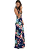 Love Potion Halter Navy Floral Maxi Dress - Back Image