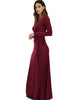 Celestial Long Sleeve Burgundy Wrap Maxi Dress - Lyss Loo