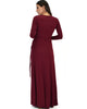 Celestial Long Sleeve Burgundy Wrap Maxi Dress - Lyss Loo