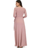 Celestial Long Sleeve Mauve Wrap Maxi Dress - Lyss Loo