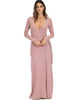 Celestial Long Sleeve Mauve Wrap Maxi Dress - Lyss Loo