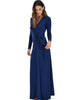 Celestial Long Sleeve Navy Wrap Maxi Dress - Lyss Loo