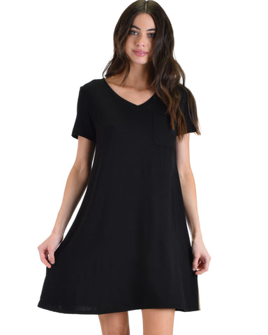 Lyss Loo Black Better Together Shirt Tunic Dress With Pocket