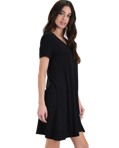 Lyss Loo Black Better Together Shirt Tunic Dress With Pocket