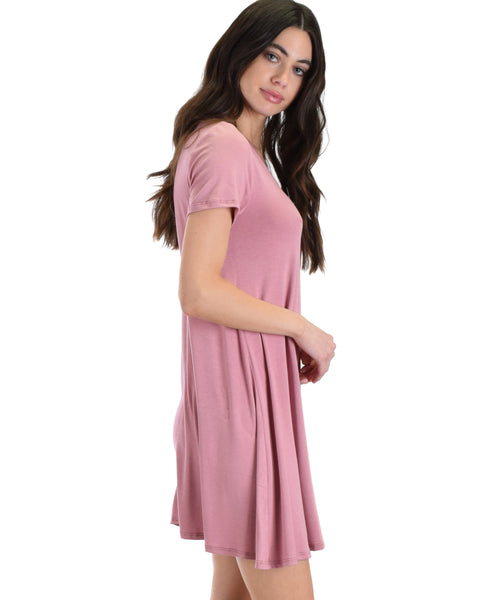 Lyss Loo Rose Better Together Shirt Tunic Dress With Pocket