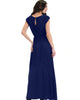 Timeless Navy Maxi Dress With Elastic Waist & Side Slit - Lyss Loo