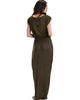 Timeless Olive Maxi Dress With Elastic Waist & Side Slit - Lyss Loo