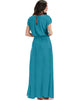 Timeless Teal Maxi Dress With Elastic Waist & Side Slit - Lyss Loo