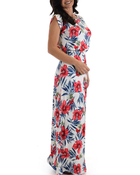 Lyss Loo White Tropical Timeless Maxi Dress. Available In Plus Sizes.