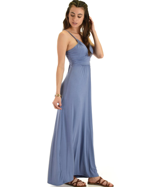 Lyss Loo Wanderlust Sweetheart Blue Shift Maxi Dress