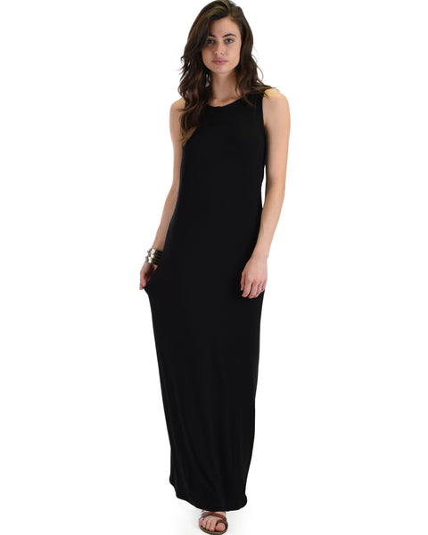 Lyss Loo Black Ascension Contemporary Hooded Maxi Dress