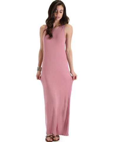 Lyss Loo Mauve Ascension Contemporary Hooded Maxi Dress