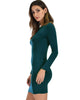 Heart's Content Long Sleeve Cross Straps Green Bodycon Dress - Lyss Loo