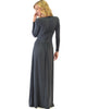 Sweetest Kiss Long Sleeve Charcoal Maxi Dress - Lyss Loo