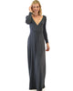 Sweetest Kiss Long Sleeve Charcoal Maxi Dress - Lyss Loo