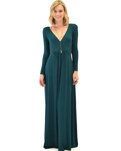 Sweetest Kiss Long Sleeve Green Maxi Dress