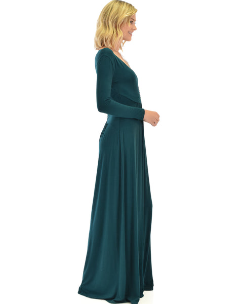 Sweetest Kiss Long Sleeve Green Maxi Dress