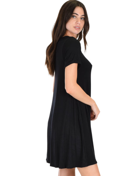 Reporting For Cutie Black T-Shirt Tunic Dress