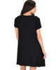 Reporting For Cutie Black T-Shirt Tunic Dress - Back Image