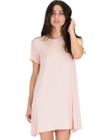 Reporting For Cutie Pink T-Shirt Tunic Dress