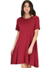 Reporting For Cutie Burgundy T-Shirt Tunic Dress - Main Image