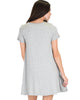 Reporting For Cutie Grey T-Shirt Tunic Dress - Back Image