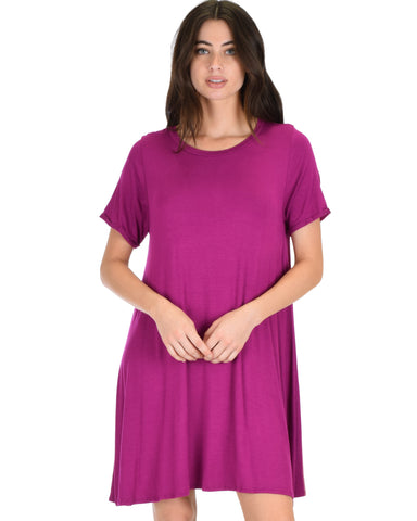 Reporting For Cutie Magenta T-Shirt Tunic Dress