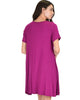 Reporting For Cutie Magenta T-Shirt Tunic Dress - Back Image