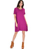 Reporting For Cutie Magenta T-Shirt Tunic Dress - Full Image