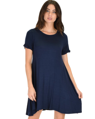 Reporting For Cutie Navy T-Shirt Tunic Dress