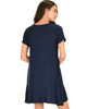 Reporting For Cutie Navy T-Shirt Tunic Dress - Back Image