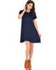 Reporting For Cutie Navy T-Shirt Tunic Dress - Full Image