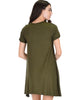 Reporting For Cutie Olive T-Shirt Tunic Dress - Back Image