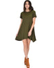 Reporting For Cutie Olive T-Shirt Tunic Dress - Full Image