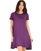 Reporting For Cutie Purple T-Shirt Tunic Dress - Main Image