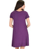 Reporting For Cutie Purple T-Shirt Tunic Dress - Back Image