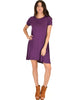 Reporting For Cutie Purple T-Shirt Tunic Dress - Full Image