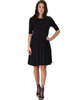 Reporting For Cutie 3/4 Sleeve Black T-Shirt Tunic Dress - Full Image