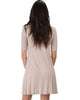 Reporting For Cutie 3/4 Sleeve Taupe T-Shirt Tunic Dress - Back Image