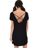 Dream Delight Cross Back Black Sleep Shirt - Lyss Loo