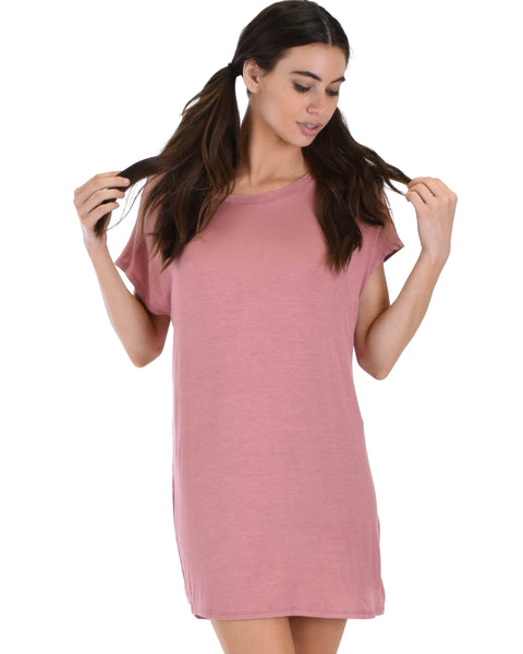 Dream Delight Cross Back Mauve Sleep Shirt