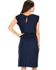 My Everyday Tie Waist Navy Midi Dress - Back Image